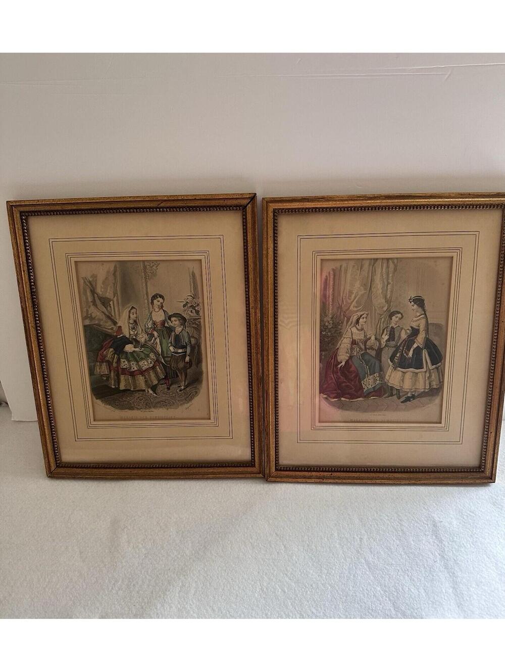 Le Magasin des demoiselles. Antique Vintage Print Paris Framed Personalized